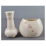 2x The Bid Beleek Ireland Vase