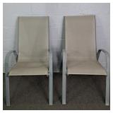 Lot Of 2 High Sling Back Patio Chairs