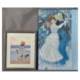 Lot Of 2 Renoir & C Kieffer Art Framed Under Glass