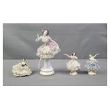 4x The Bid Dresden Porcelain Figures