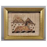 Signed Egyptian Style Art Work Framed