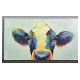 Colorful Cow Print On Canvas