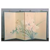 4 Panel Folding Wall Hanging With Floral Print