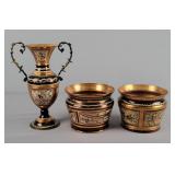 Handmade Copper & Black Enamel Decorative Vessels