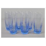 6 Piece Blue Tall Beverage Glasses