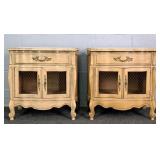 2x The Bid Wing Furn Walnut Veneer Night Stands