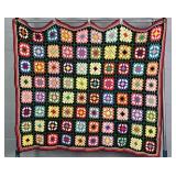 Handmade Crocheted Granny Square Afghan