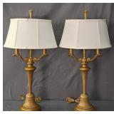 2x The Bid Vintage Painted Metal Table Lamp