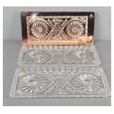 2x The Bid Crystal Tray Annahutte Echtbleikristall