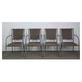 4x The Bid Metal Framed Woven Synth Patio Chairs