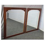 2x The Bid Thomasville Cherry Wood Bevel Mirror