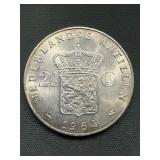 Netherlands Antilles Silver 2.5 Gulden 25.04g