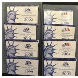 8x The Bid Us Mint Proof Sets 1999-2006