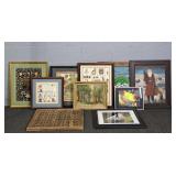 Lot Of 10 Assorted Wall Hung Art & Decor