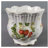 Vinatge Queen's Fine China Planter Gold Trim Edge