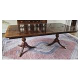 Universal Fur Vintage Walnut Double Pedestal Table