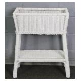 Painted Natural Wicker Planter