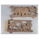 Vintage Cast Iron Nursery Grate Panel Jungle Theme