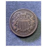 1864 Civil War 2 Cent Piece Better Grade
