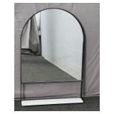 Heavy Metal Framed Modern Style Mirror W/ Shelf