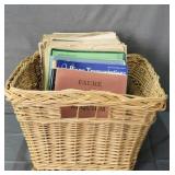 Lot Assortment Of Sheet Music & Basket