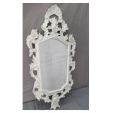 Vintage Painted Carve Wooden Frame Wallhung Mirror