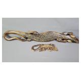 2x The Bid Wood Lizard Wall Decor 12' & 36'