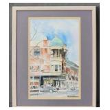 Ernest Carl Domm Aganum Hall Watercolor