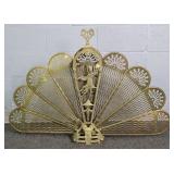 Vintage Brass Art Deco Style Fireplace Screen