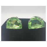 Sterling Silver Multifaceted Green Glass