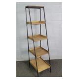 5 Tier Industrial Style Frame Wood Shelf Etagere