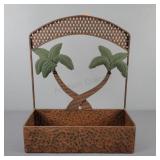 Metal Twin Palm Tree Wall Basket