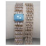 2 Costume Fashion Sparkling Bracelets .Goldtone