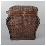 Dark Brown Wicker Rattan Storage Trunk