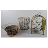 3x The Bid Metal Baskets And More