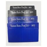 4x The Bid 1970's Us Mint Proof Coin Sets