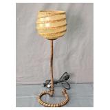 Tarogo Metal Frame Raffia Wrapped Table Lamp
