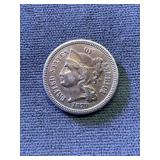 1870 Three Cent Piece. Better Grade