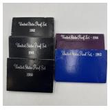 5x The Bid 1980's Us Mint Proof Sets