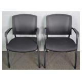 2x The Bid Sturdy Upholstered Metal Framed Chairs