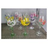 10 Pc Hand Painted Stemware