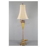 Decorative Metal Table Lamp W/ Glass Accents