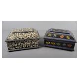 2x Bid Foreside Painted Wood Trinket Boxes