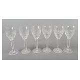 6 Pc Ceska Cut Crystal Stemware