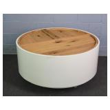Haven Home Briana Solid Wood Drum Serving Table