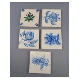 5 Pc Decorative Blue Wall Tiles 5.5"
