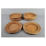10 Pc Wicker Chargers