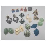 Vintage Retro 80s Mostly Enamel Pierced Earrings