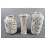 3x Bid Pacific Rim & More White Vases