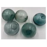 5x The Bid Crude Blown Glass Vintage  Net Floats